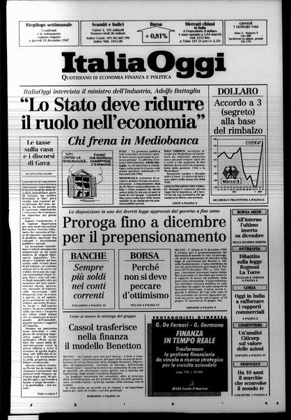 Italia oggi : quotidiano di economia finanza e politica